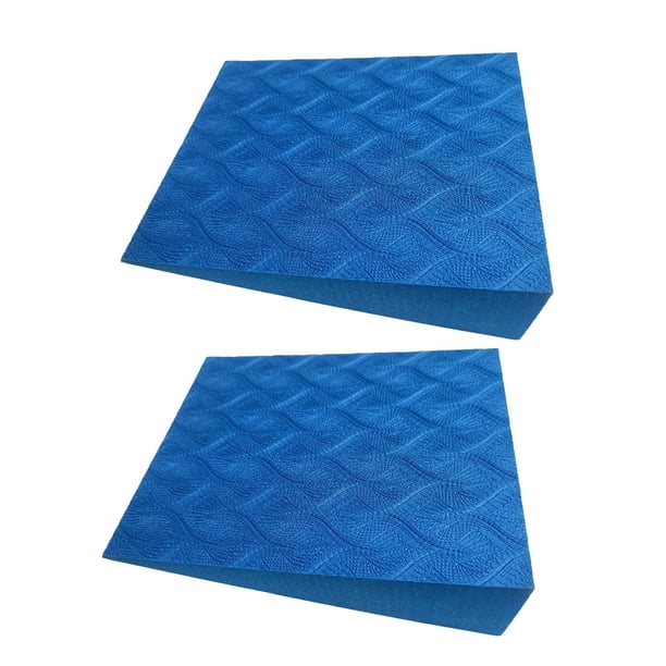 2 cuñas para sentadillas, estirador de pantorrillas, antideslizante, portátil, con rampa elevada para sentadillas azul