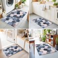 thumbnail image 4 of Entryway Rug 2'x3', Navy Blue Grey Kitchen Runner Rugs Non-Slip Carpet Mats, Modern Abstract Art Geometric Bedside Rugs Runners Washable Floor Carpet for Bathroom Laundry Room, 4 of 8