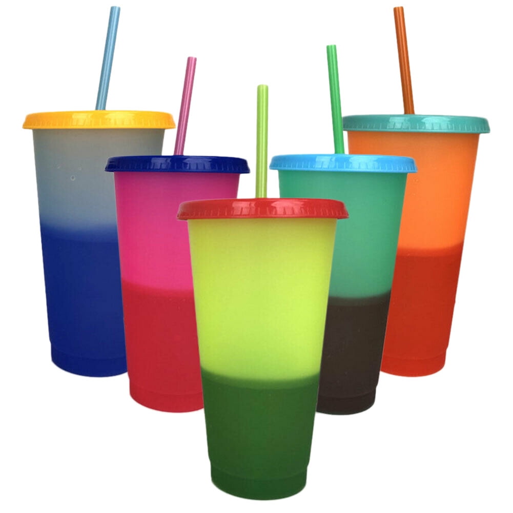 5 Cups Color Changing Cold Reusable Temperature Color Changing Cup