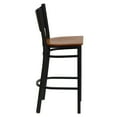 thumbnail image 5 of BizChair Black Coffee Back Metal Restaurant Barstool - Cherry Wood Seat, 5 of 7