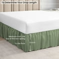 thumbnail image 5 of CCNY Dust Ruffled Style Bed Skirt Queen size Adjustable Elastic 9" Drop Length Microfiber Made Moss Bedskirts, 5 of 6