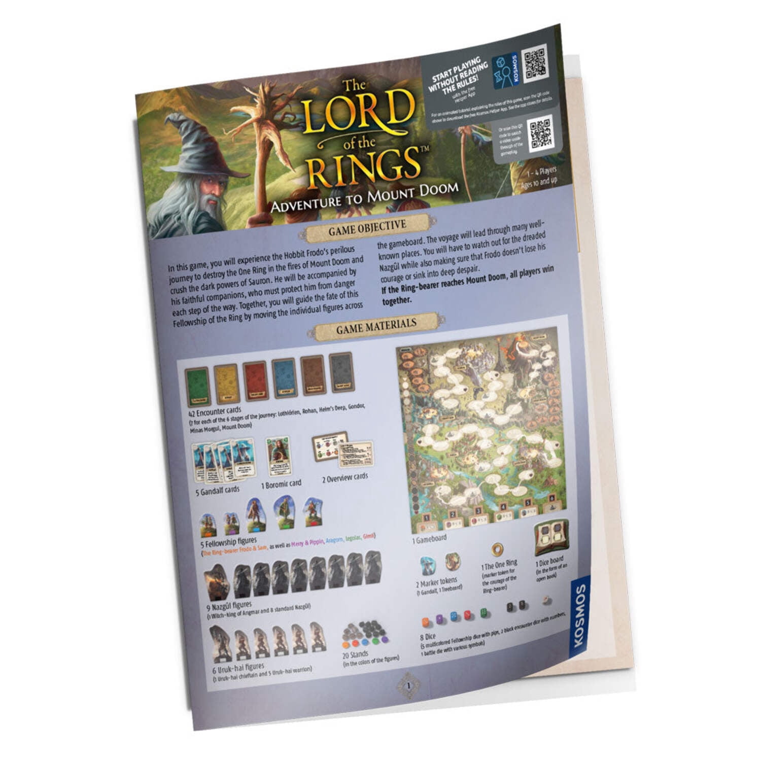 ACD Lord of the Rings Adventure to Mount Doom Family Strategy Board Game, Multicolor, 11"
