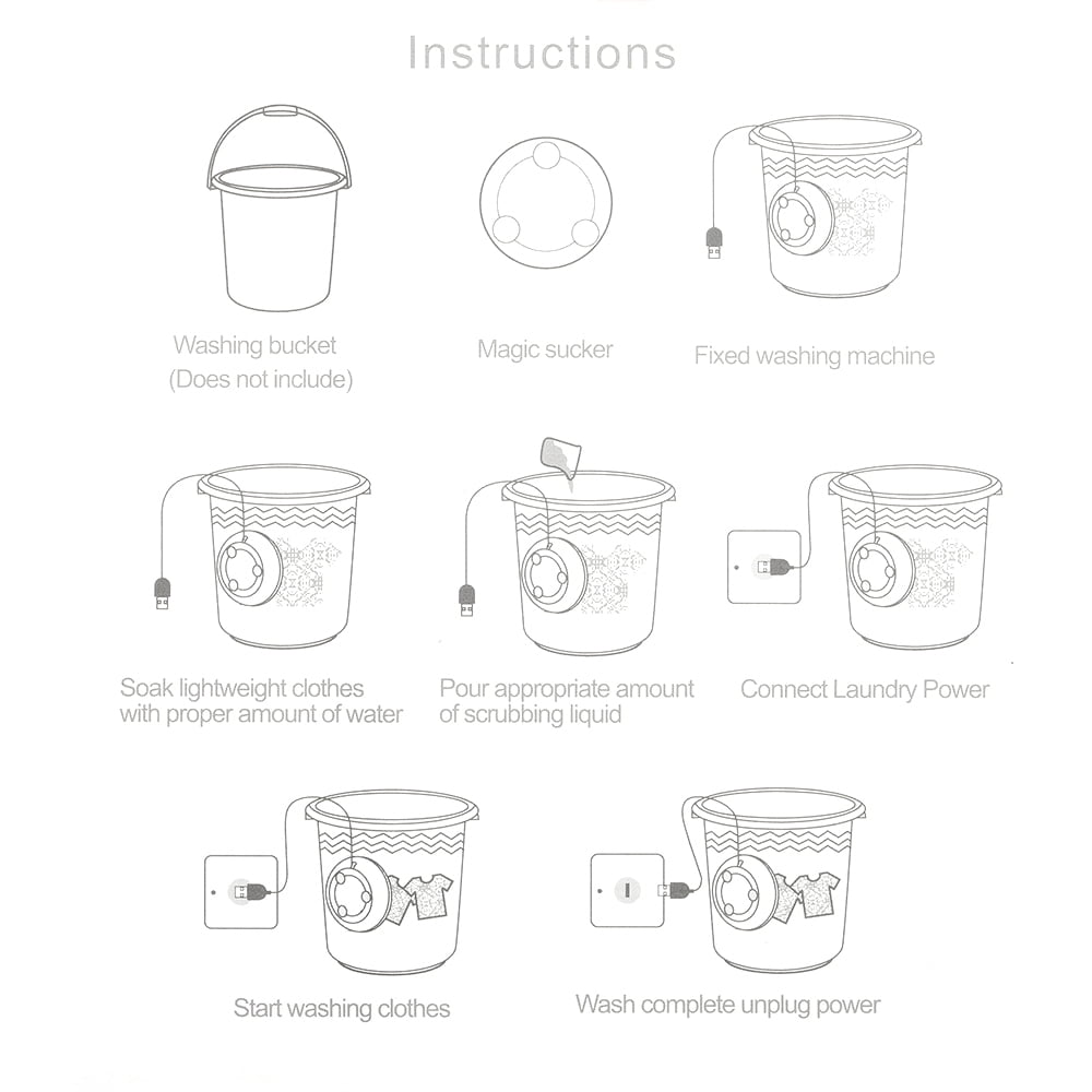 Amerteer Travel Home Business Trip Portable Washing Machine 1 kg Laundry Quantity Mini Rotating Washer with USB Cable