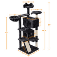 SmileMart 54" Double Condo Cat Tree with Scratching Post Tower, Black