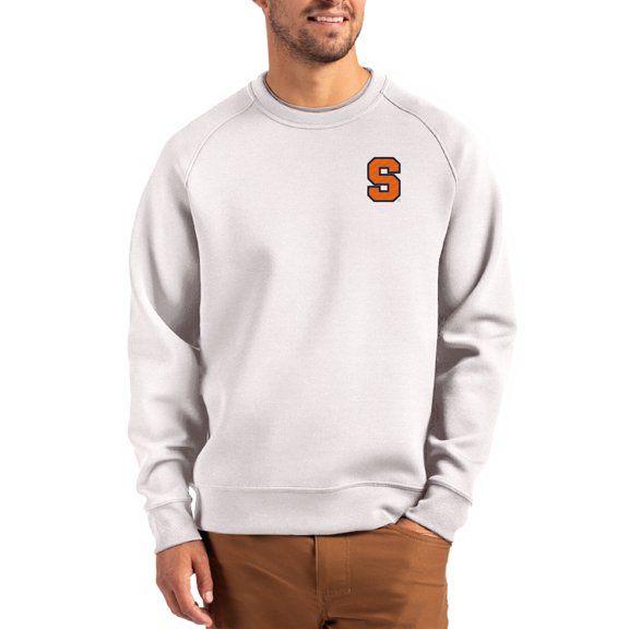 Men's Cutter & Buck Gray Syracuse Orange Roam Recycled Pullover