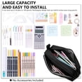 thumbnail image 4 of Rirool Large Capacity Pencil Case with Initial Letter, Expandable Pencil Pouch with Zipper, Cute Aesthetic Pen Bag for School Supplies, Kids Teen Girls Adults Black, 4 of 7