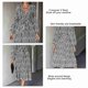 thumbnail image 5 of Vestido de manga larga con cuello en V cruzado y cintura con lazo, vestido informal estampado de longitud media para citas diarias en el trabajo en otoño, 5 of 7