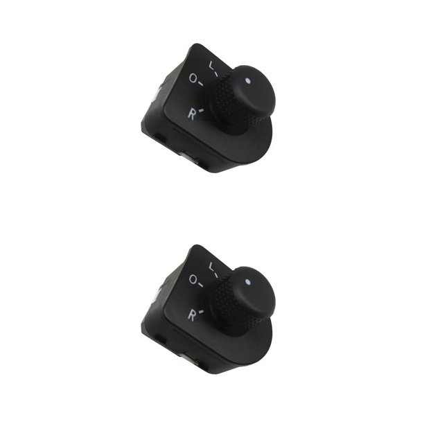 Scienceny Reemplazo de la perilla del espejo lateral del interruptor del espejo exterior para Bora Golf MK4 1J1959565A negro Negro 2piezas Scienceny CBP048592
