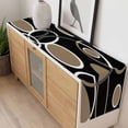 thumbnail image 4 of Black Brown Table Runner - 70 Inch Long, Kitchen Dining Table Runner Dresser Scarves, White Circle Modern Minimalist Geometric Farmhouse Decor for Coffee Tables Wedding Party Banquet, 4 of 8