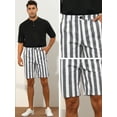 thumbnail image 4 of Unique Bargains Men's Striped Shorts Summer Regular Fit Business Flat Front Shorts 32 Gray, 4 of 6
