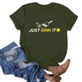 thumbnail image 4 of WREESH Women's Summer Crew Neck T-Shirt Fashion Print Short Sleeve Out Blouse Olive Green, 4 of 4