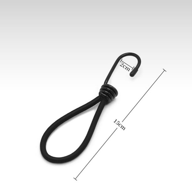 12 Gomas Tensoras Con Ganchos De 15 Cm - Elásticas, Para Lona De Camping, Tienda, Carpa, Resistentes A La Intemperie