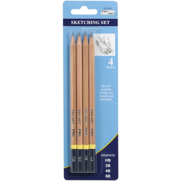 Pro Art Sketching Pencils 4 Pkg Hb 2b 4b 6b Walmart Com Walmart Com