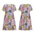 thumbnail image 3 of Bixox Robe d'Été à Manches Courtes pour Femmes Robe Ample Longueur Genou avec Poches-Donuts Mignons, 3 of 7