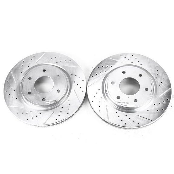 Power Stop Front Pair of Drilled and Slotted Brake Rotors JBR1194XPR
