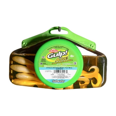 Berkley Gulp! Alive!® Saltwater Swimming Mullet Fishing Bait Grubs 4in | 10cm Half Pint 4×7 Pearl White