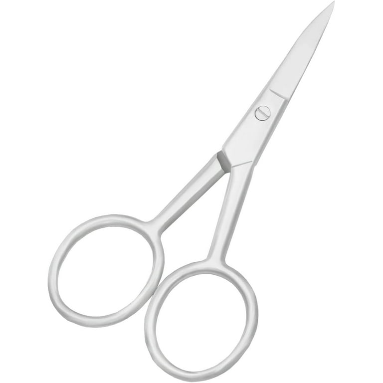 2 Pcs Fine Point Cuticle Scissors Set 3.5 Straight & Curved