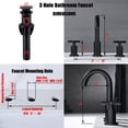 thumbnail image 3 of Adorer 8 Inches Widespread Bathroom Faucet 3 Hole, Matte Black Bathroom Sink Faucet with Pop-up Drain - 32133BK, 3 of 7