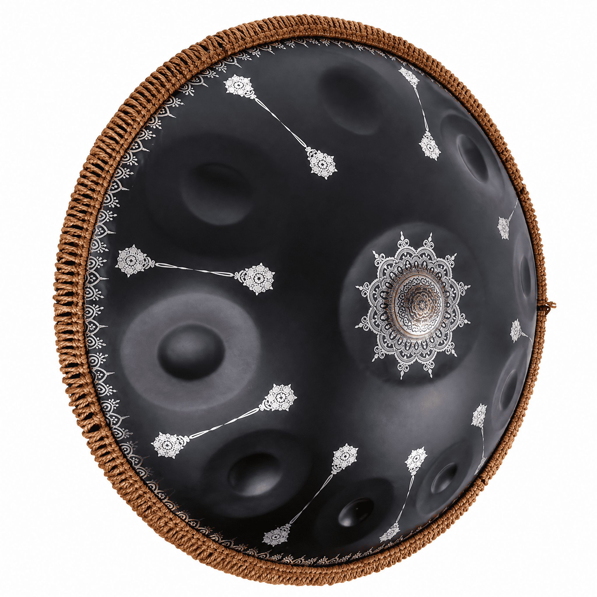 10 Notes Mandala Pattern Black Handpan Drum Decorative Steel Percussion Instrument