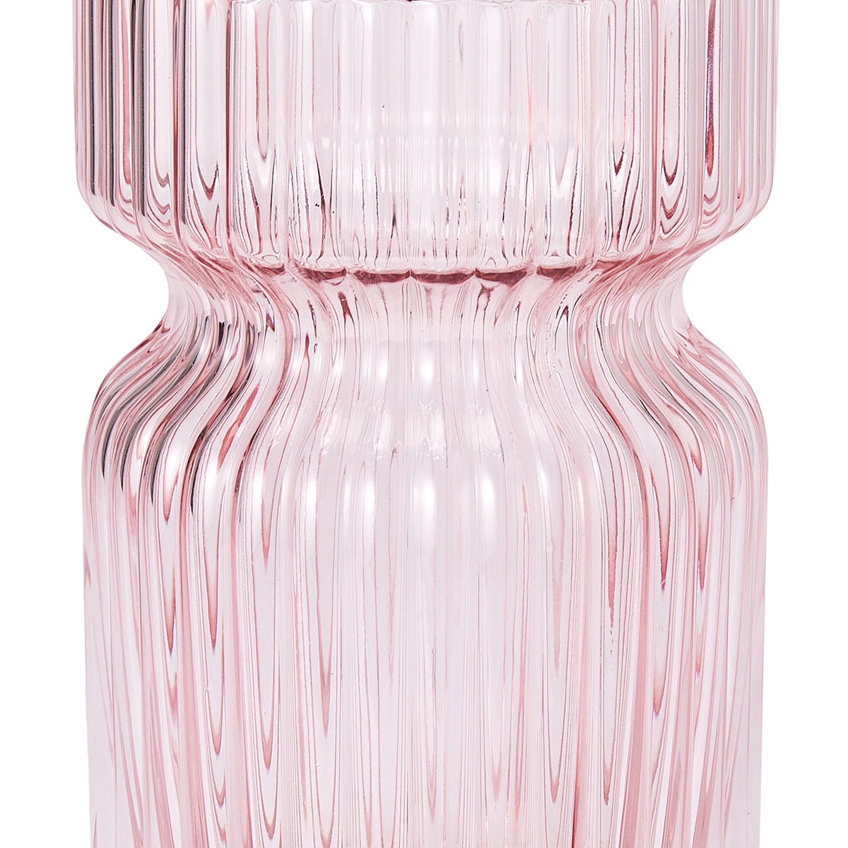 Anko Small Pink Ribbed Vase, Pink Ribbed Vase