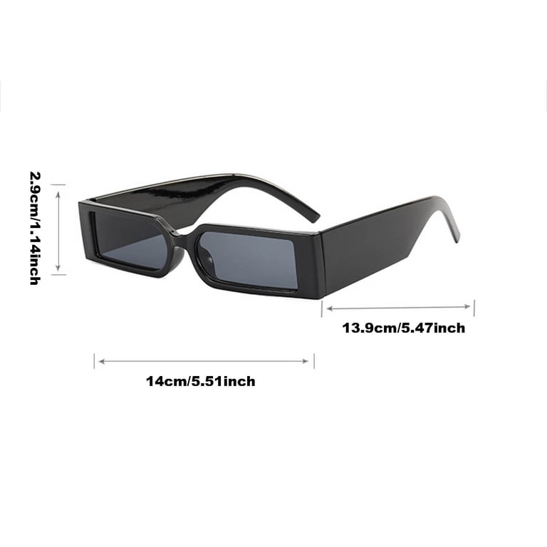 Retro Rectangle Sunglasses for Men Women 90s Vintage Narrow  display picture 1