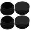 4pcs 32mm Diameter Tube Insert Chair Leg Cap Round Black Plastic Tubing Plug