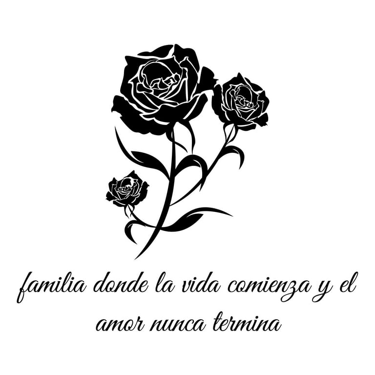Vinilo Familiar 'El Amor Comienza Y Nunca Termina' - Pegatina Para Pared Que Inspira, Deco Hogar Y Habitaciones Infantiles