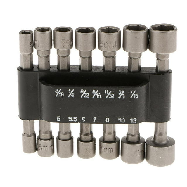 14 Destornillador de tuerca eléctrica Broca SAE Llave de tubo Tornillo Vástago hexagonal de 1/4 '' DYNWAVEMX Broca de destornillador de tuerca de potencia