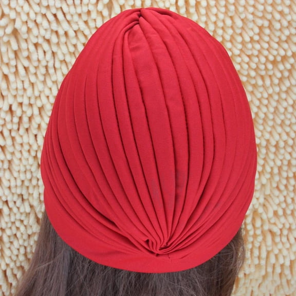 Masteelf Women's Red Turban Hat Baotou Yoga Folding Headwear Comfortable and Stylish