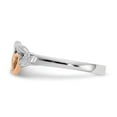 thumbnail image 3 of 14K White Gold with Rose Gold-Plated Hearts and Leaves Ring Band Size 6.5, 3 of 6
