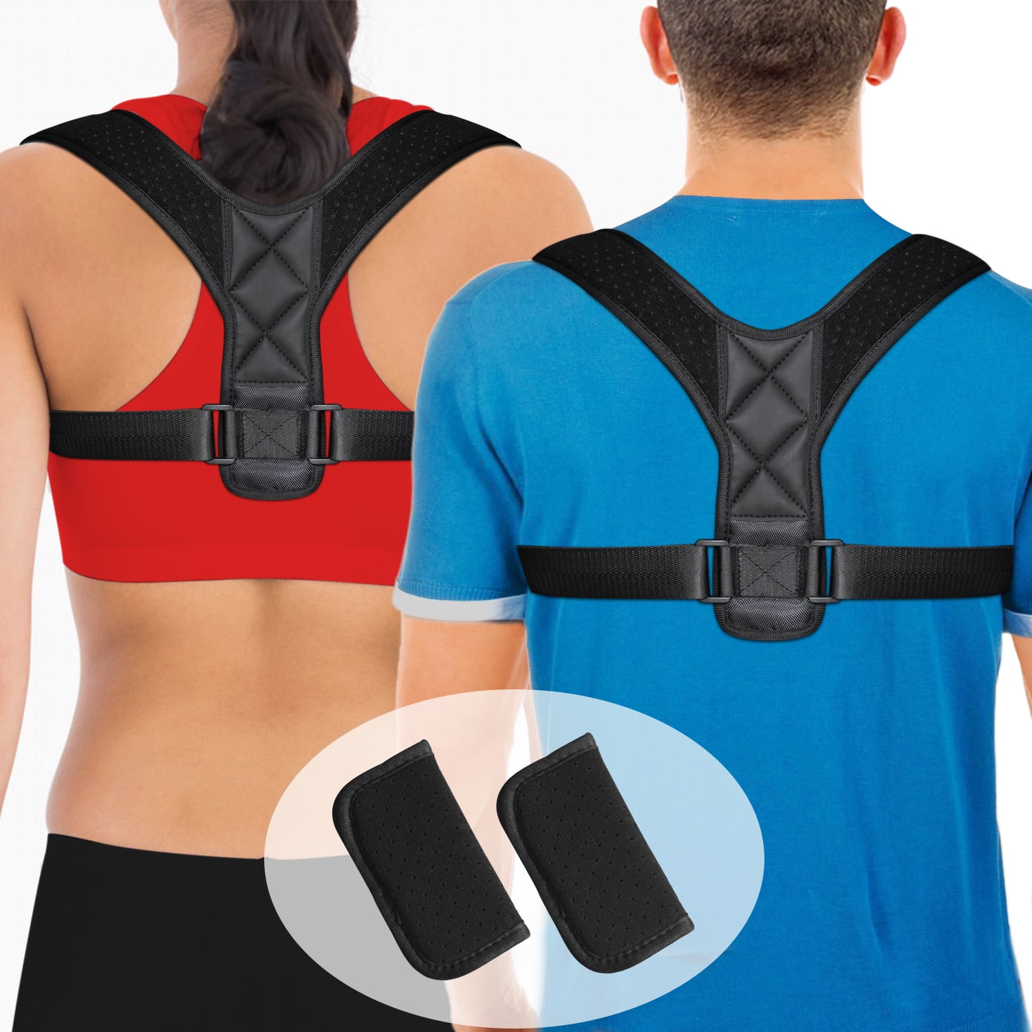 Neoprene Back Support Posture Corrector Body Brace Shoulder Bad Belt Unisex UK 