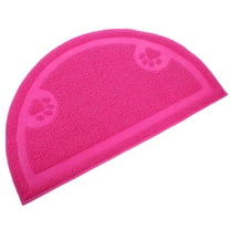 HEMOTON Half-round Pet Puppy Dog Cat Litter Mat Claws Pet Small Footprint Foot Sleeping Pad Placemat Cleaning Carpet (Rose Red)