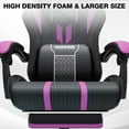 thumbnail image 5 of Hoffree Gaming Chair with Bluetooth Speakers Big and Tall Gamer Chair with Footrest and Massage Game Chair with Lumbar Support and 360-Swivel Seat and Headrest for Adults, 400lbs, 5 of 9