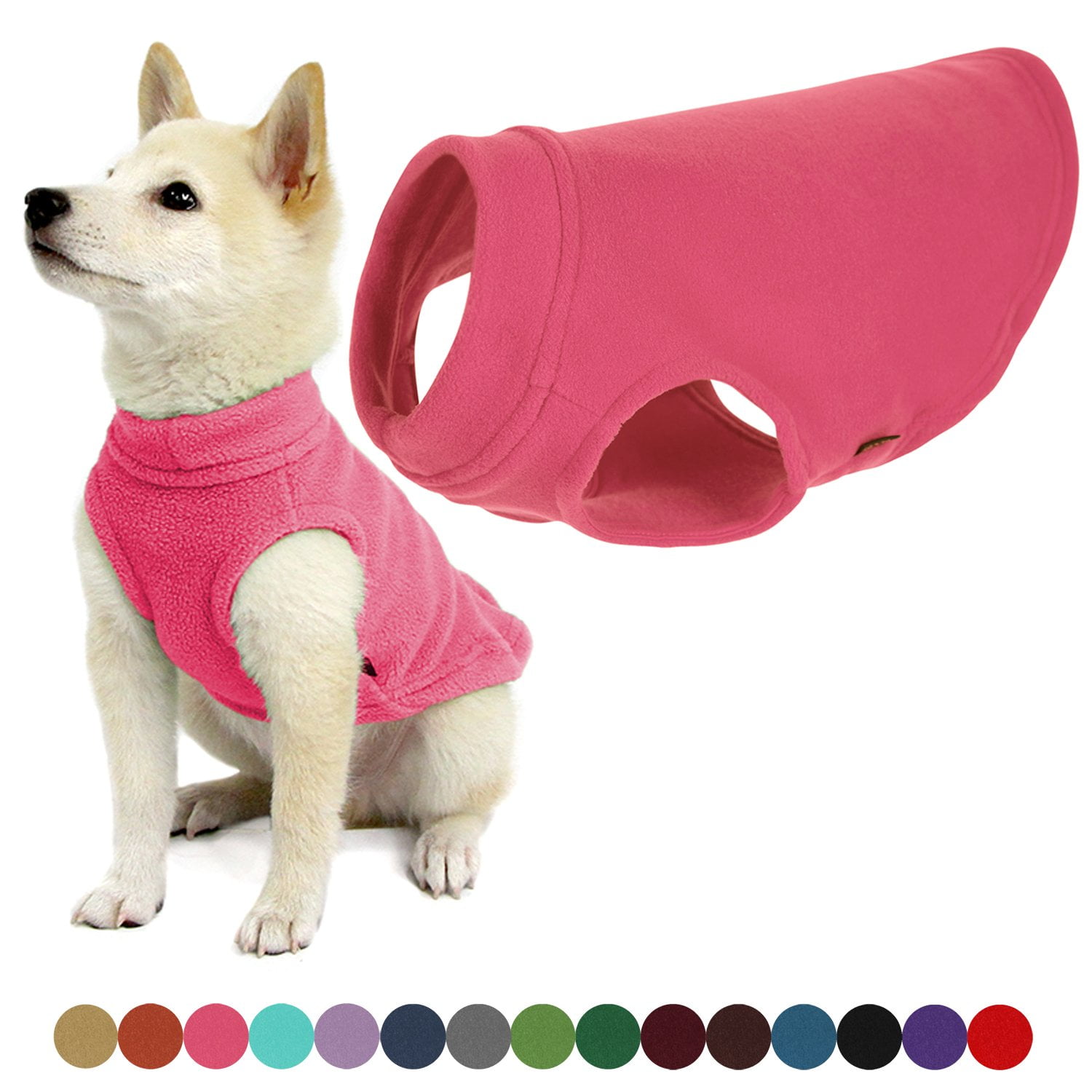 Gooby Stretch Fleece Dog Vest Pink, XSmall Pullover Fleece Dog