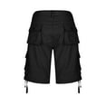 thumbnail image 5 of Women's Cotton Twill Cargo Shorts High Waisted Stretch Long Shorts with Multi Pockets Casual Summer Pants (29, Black), 5 of 6