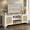White & Natural Wood, variant on IdealHouse Boho Media Console Table, Rattan TV Stand Cabinet for TVs Up to 65 Inches, Entertainment Center with Open Shelf for Living Room/Bedroom