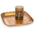 thumbnail image 4 of Red Co. 9” x 9” Decorative Square Hammered Metal Centerpiece Serving Tray, Copper, 4 of 6