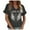 Dark Gray, variant on T Shirts For Women Angel Wing Print V-Neck Short Sleeved Tee-Shirt Ladies Vintage Loose Casual Tops Daily Wear