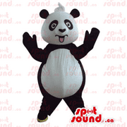 Customised Toddler Cute Panda Bear Plush SPOTSOUND Mascot With Round Belly - Mascot of pandas