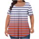 thumbnail image 2 of mfyjkho Tops Para Mujer, Camiseta Holgada De Manga Corta Plisada Con Cuello Extragrande Y Estampado Para Mujer, Talla L-5Xl Tops De Tallas Grandes Xxxl, 2 of 5