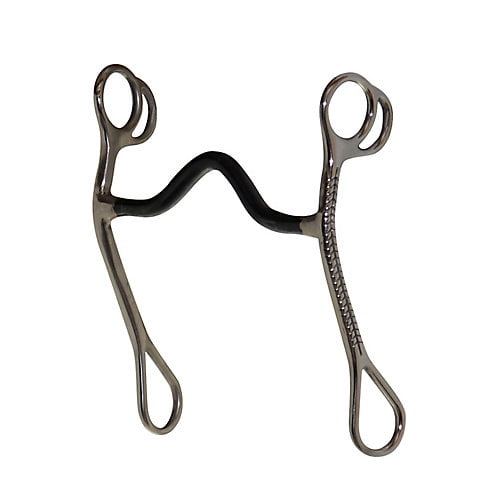 Diamond R Sweet Iron Mouth Med Port Solid Curb Bit