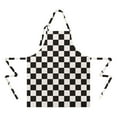 thumbnail image 2 of Black and White Checkered Pattern Apron-Garden Aprons for Women with Pockets-Cotton Linen Waterproof Kitchen Cooking Gardening Aprons Adjustable for Kitchen,Cooking,BBQ and Salon 33x27 Inch, 2 of 7