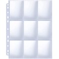 thumbnail image 1 of HAHDAXIA Trading Card Sleeve Pages, 100 Pack 9 Pocket Album Pages 11 Holes Fit 3 Ring Binder, 1 of 7
