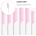 thumbnail image 5 of 2 Pcs Stainless Steel Tail Comb Hair Brush Set Hair Teasing Comb Rat Tooth Comb Detangle Hair Comb Outfit Sets Haircutting Comb Picking Comb Barber Hair Combs Steel Needle Pink Wig, 5 of 5