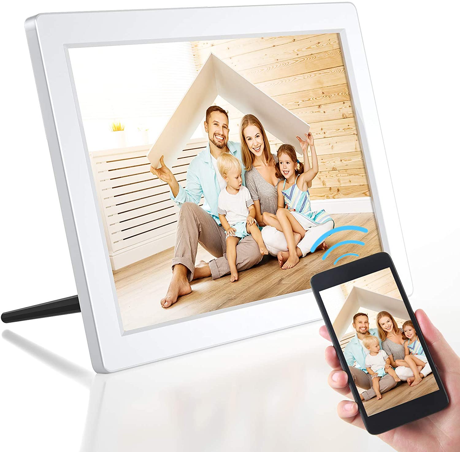 デジタルフ FRAMEO Digital Picture Frame 10.1 Inch Digital Photo Frame， 16GB