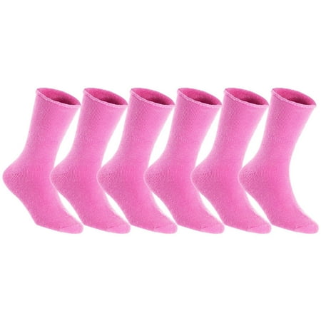 

Lian LifeStyle Fantastic Children s 6 Pairs Wool Crew Socks Super Comfortable Soft and Durable LK0601 Size 6Y-8Y Rose