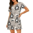 thumbnail image 1 of Fotbe Cartoon Bear Brown Bata de Dormir para Mujer con Estampado, Camisón de Algodón de Manga Corta, Ropa de Dormir Casual, 1 of 6