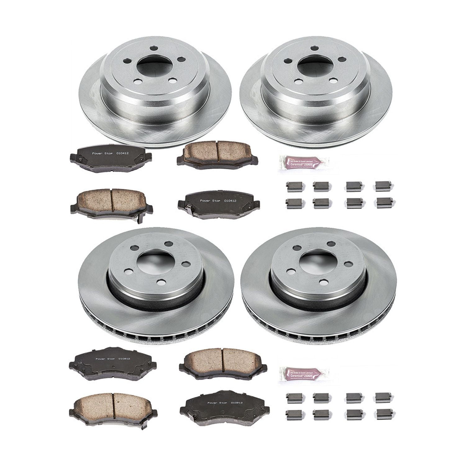 Power Stop Front and Rear Stock Replacement Brake Pad and Rotor Kit KOE2832