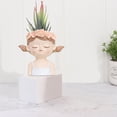 thumbnail image 2 of Tkrady Small Fairy Head Planter, 4 Inches Girl Face Flower Pot ,1 Pack Pots, Cute Resin Cactus Planters with Drainage Decorations, Gift for Women and Garden Decor-A, 2 of 4