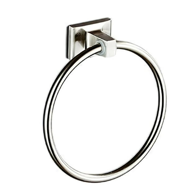 Soporte De Anillo De Toalla De Acero Inoxidable Plateado Soporte De Toalla Perforado Multifuncional Soporte De Pared De Toalla Para Dormitorio Cocina Baño Minnieouse HA015235-00